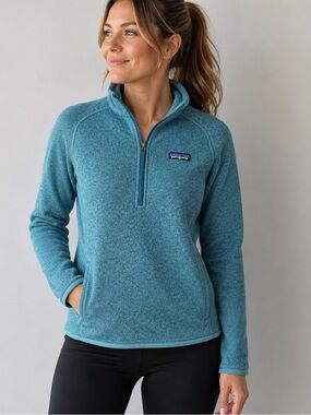 Patagonia Better Sweater 1/4 Zip Fleece Pullover Teal Blue Women’s XS
